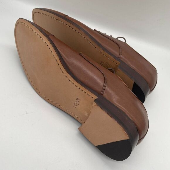 J. Crew Factory Mens Oxford Leather Cap Toe Shoes Brown Sz 10.5 Lace Up Preppy - Picture 11 of 15